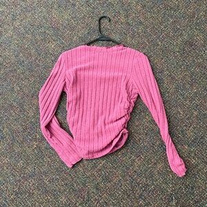 Pink Ribbed Women's Top